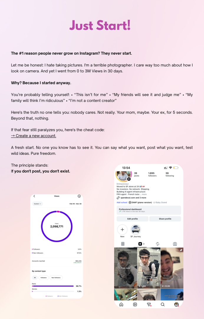 Page from the playbook: Just Start